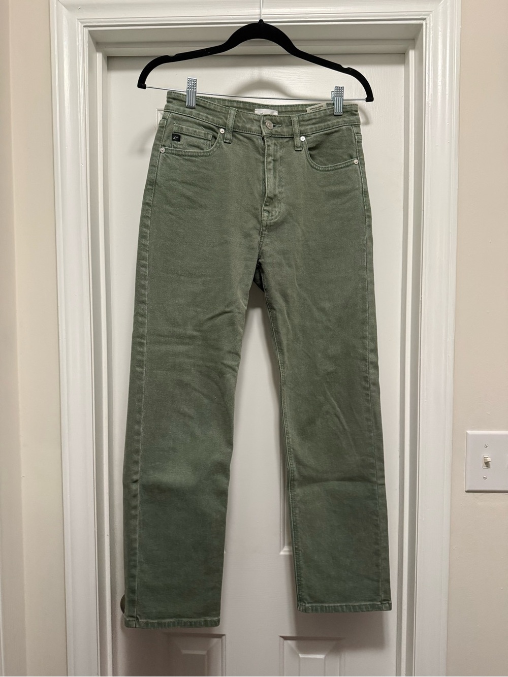 KanCan Straight Leg Cotton Jeans in Green Waist 3/25